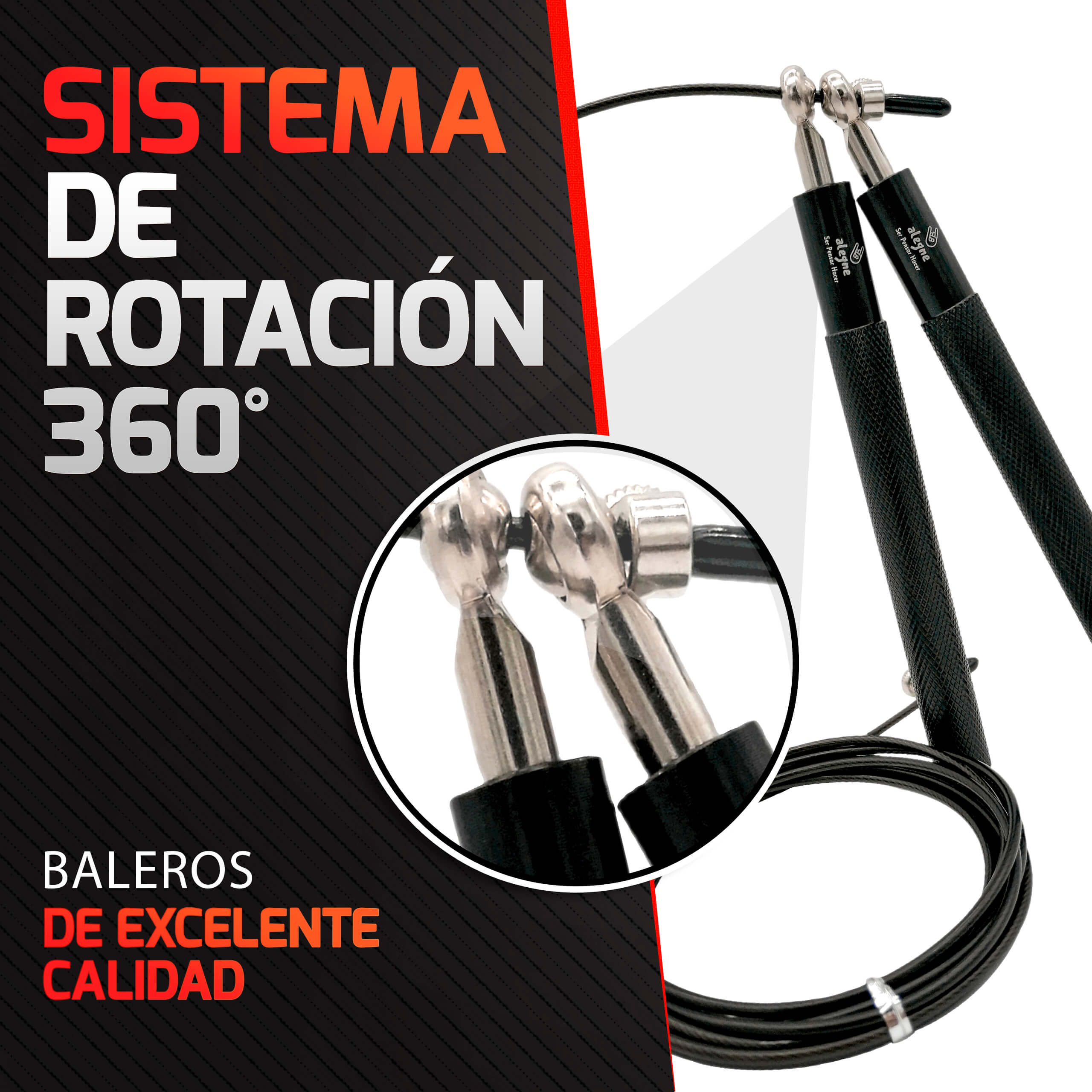 CUERDA NEGRA PARA SALTAR ALTA VELOCIDAD CROSSFIT, BOX, GYM 3M GER