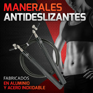 Cuerda para saltar crossfit/box 3 M ajustable 4 En 1 alegne negra